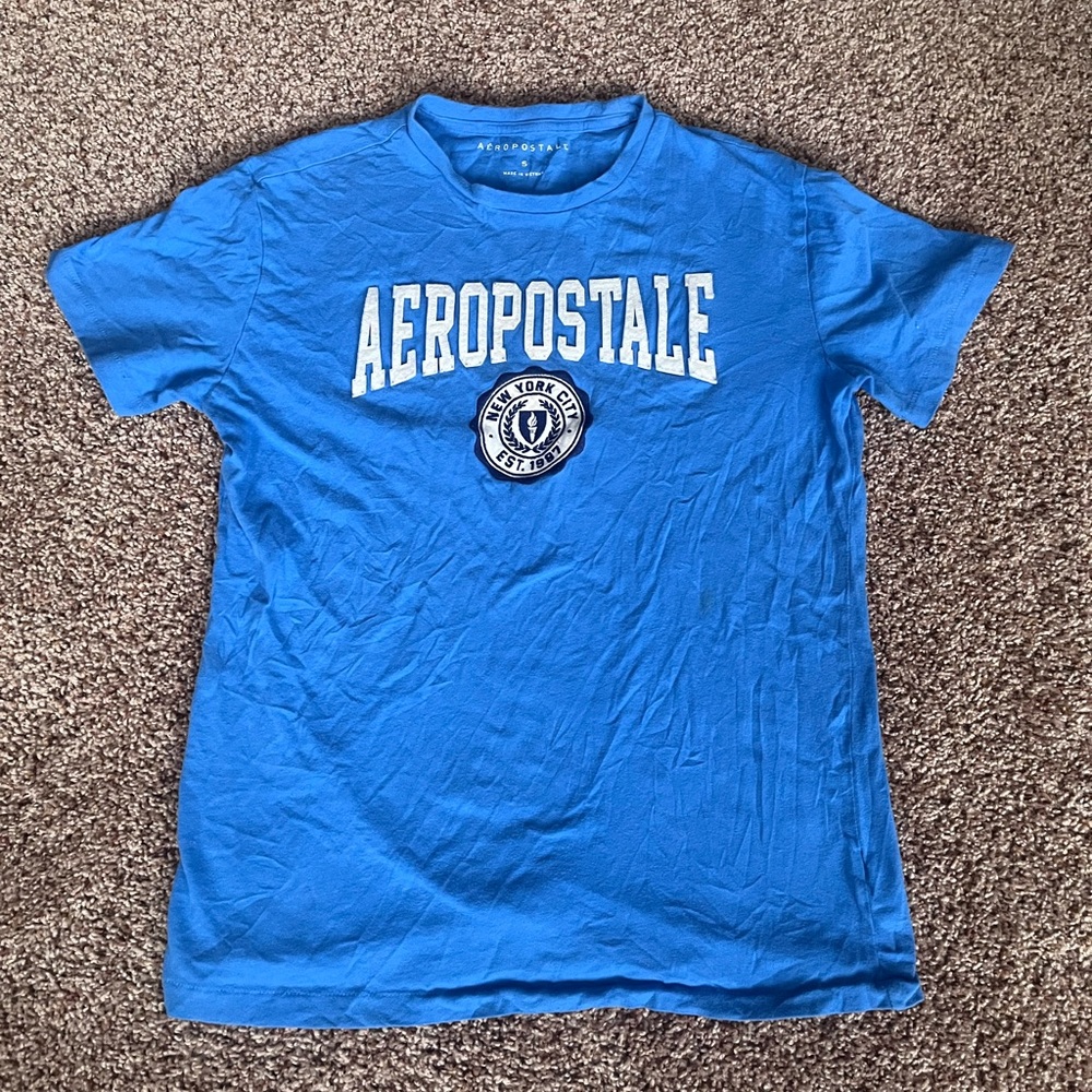 Y2K‎ Aeropostale Blue and White Streetwear Tee